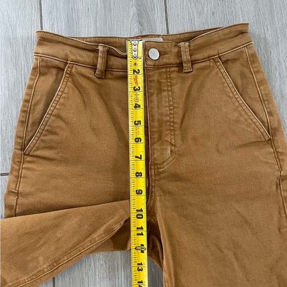 Everlane Cropped Straight Regular Mustard Brown Jean Excellent Condition Size 2 - Picture 7 of 11